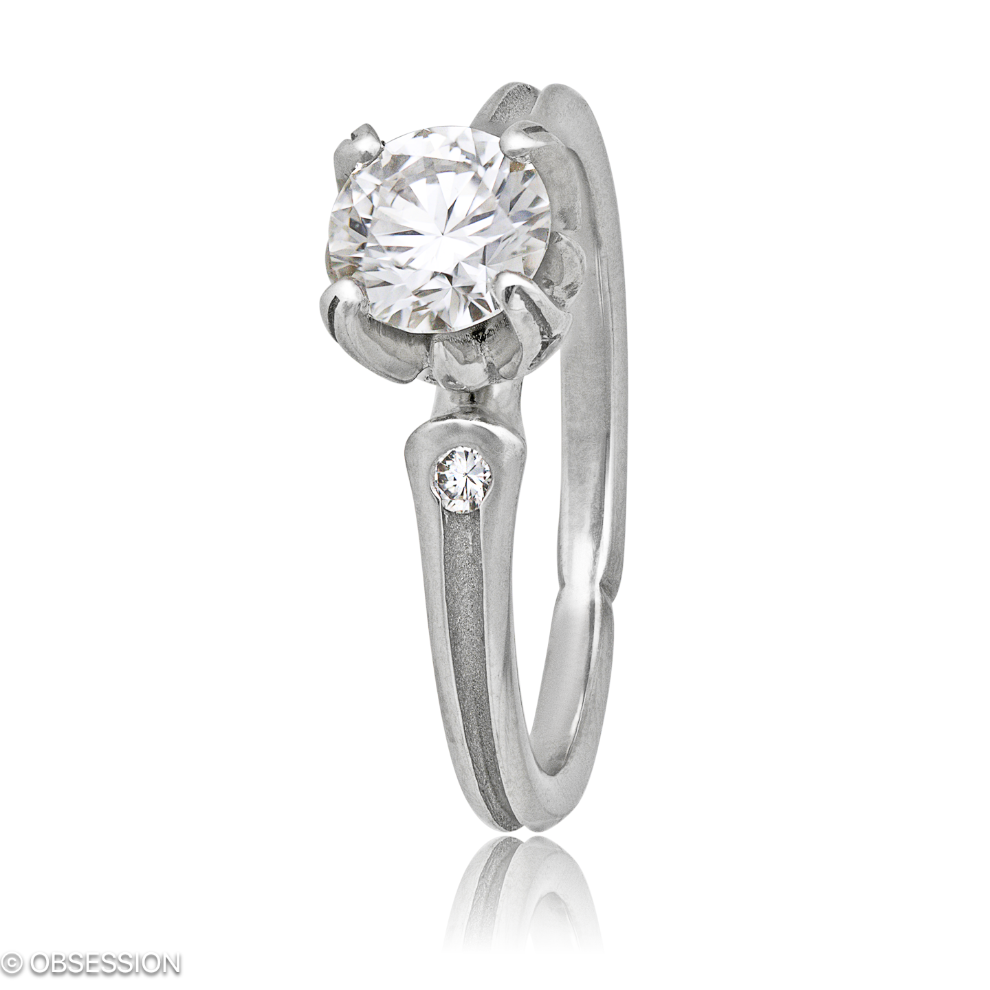 Gremlin Solitärring in Weissgold, mit einer Ringbreite von mm und einer Ringgrösse von 52