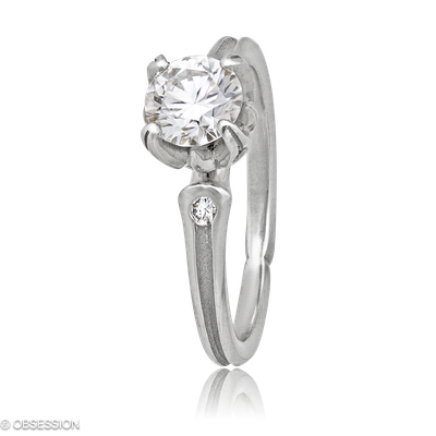 Gremlin Solitärring in Weissgold, mit einer Ringbreite von mm und einer Ringgrösse von 52