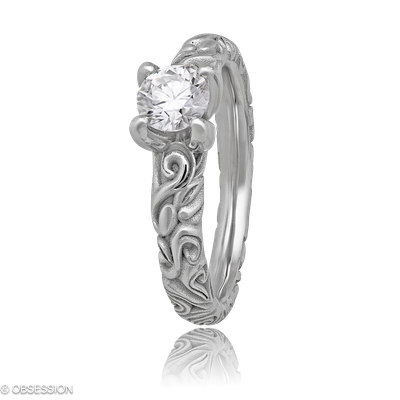 Solitärring Lilly Rose in Weissgold und einem Brillant