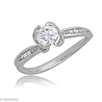 Mermaid Solitaire in Weissgold, mit einer Ringbreite von mm und einer Ringgrösse von 52