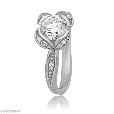 Mermaid Solitaire in Weissgold, mit einer Ringbreite von mm und einer Ringgrösse von 52