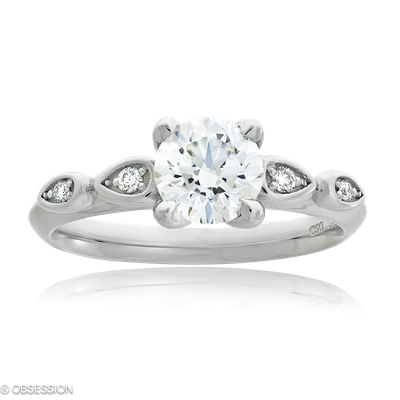 Solitärring Trinity in Weissgold mit 4 Brillant FG, vs1-vs2
