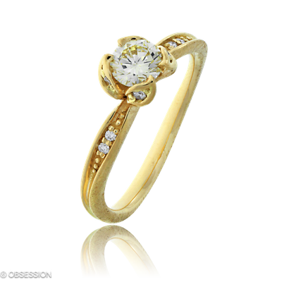 Solitärring Mermaid in Gelbgold mit 8 Brillant FG, vs1-vs2