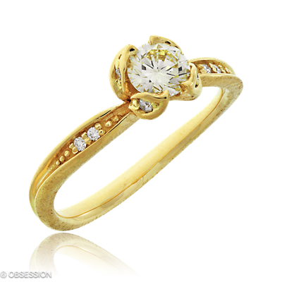 Mermaid Solitärring in Gelbgold, mit einer Ringbreite von mm und einer Ringgrösse von 52