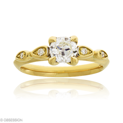 Solitärring Trinity in Gelbgold mit 4 Brillant H si