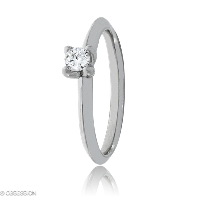 Solitärring Trinity in Weissgold und einem Brillant
