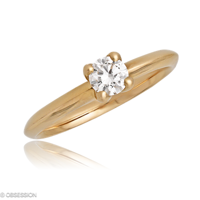 Solitärring Trinity in Rotgold und einem Brillant