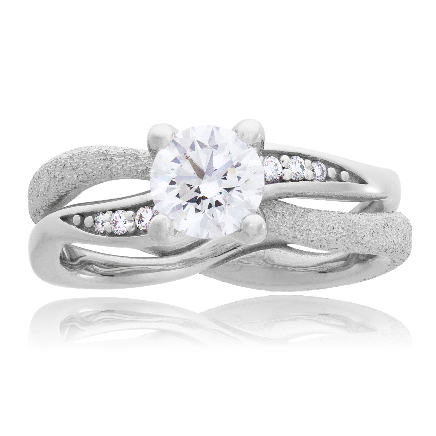 Unendliche Geschichte Solitaire in Weissgold, mit einer Ringbreite von 5.5mm und einer Ringgrösse v…