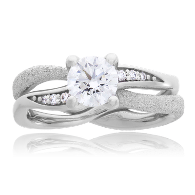 Unendliche Geschichte Solitaire in Weissgold, mit einer Ringbreite von 5.5mm und einer Ringgrösse v…