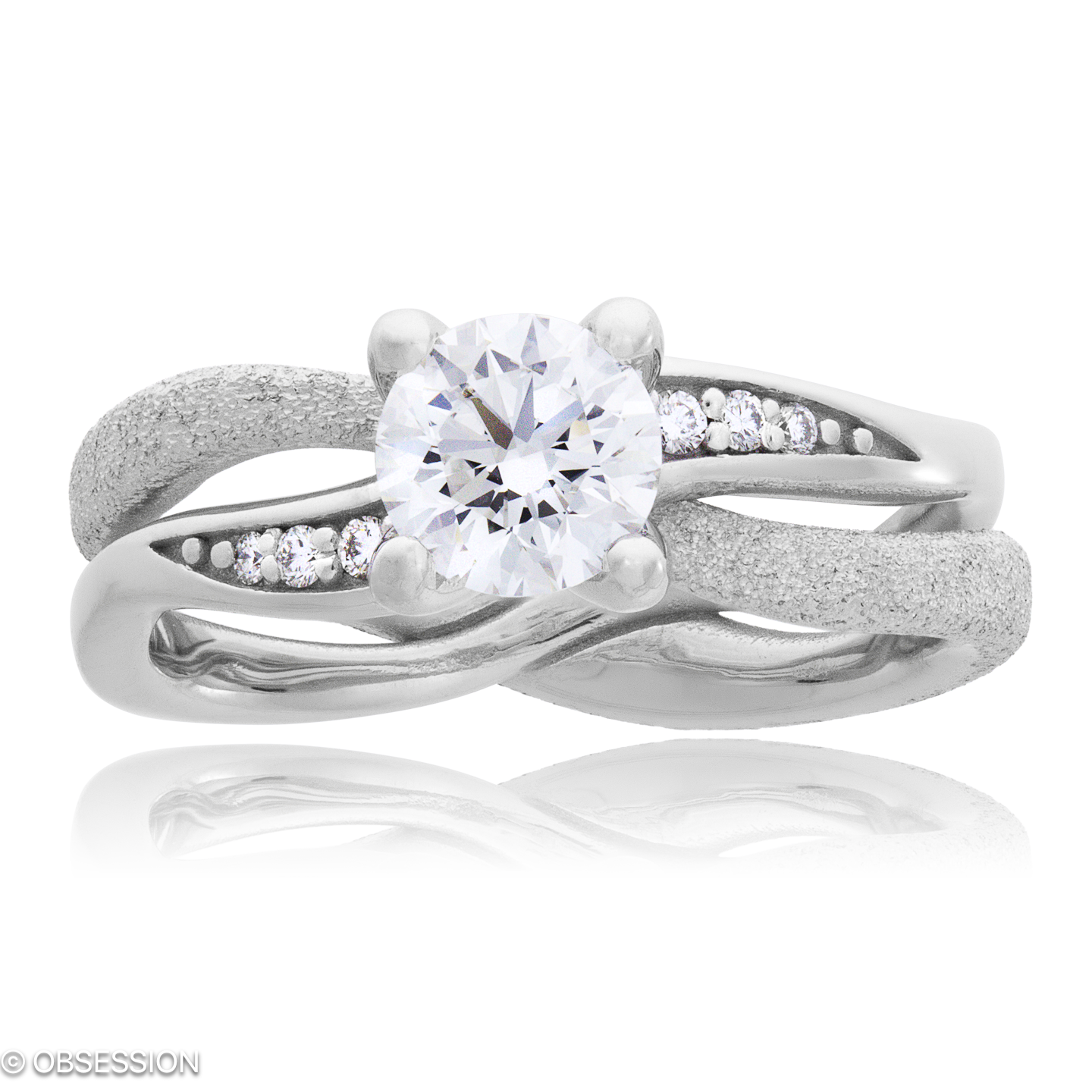 Unendliche Geschichte Solitärring in Weissgold, mit einer Ringbreite von 5.5mm und einer Ringgrösse…