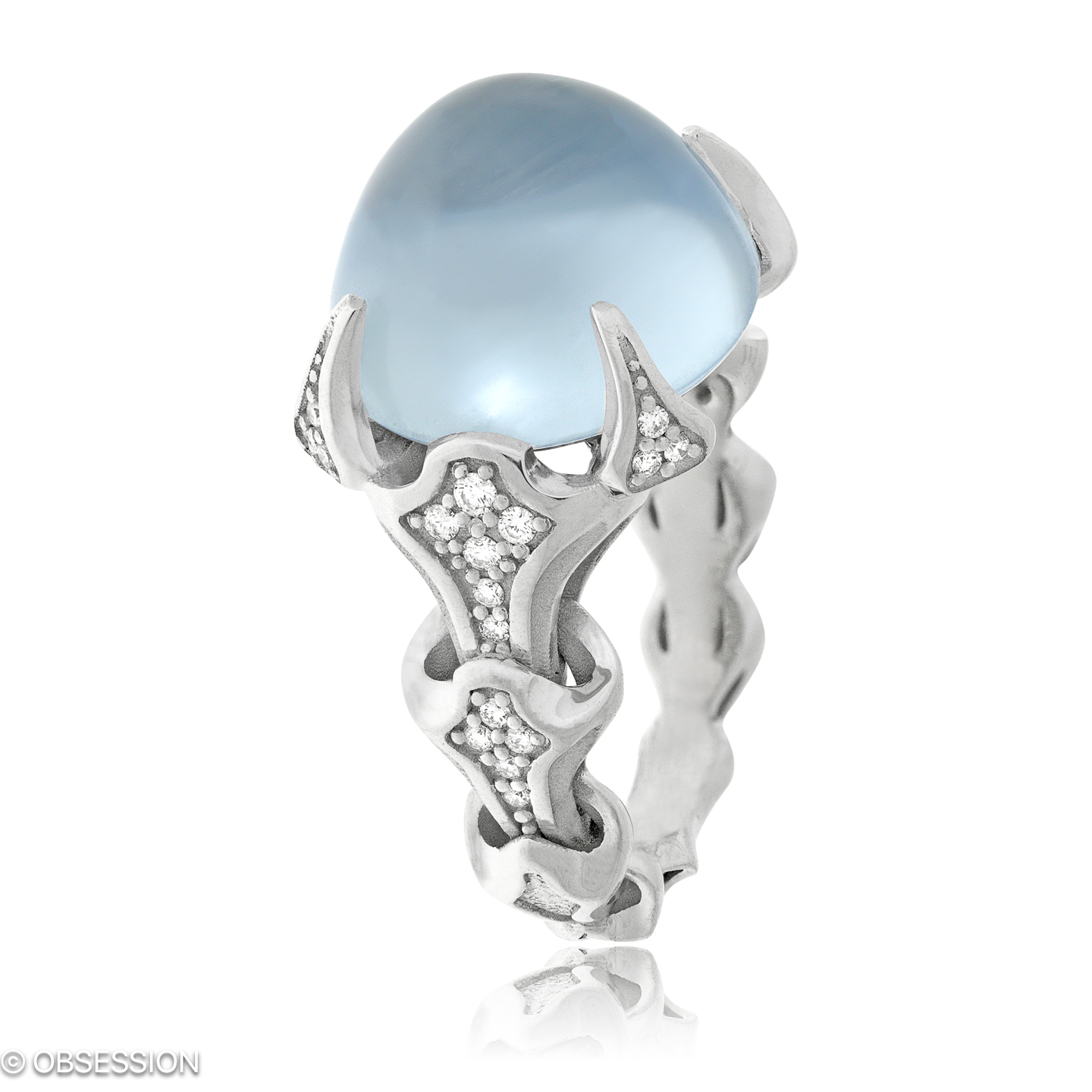 Cocktailring, Eternity mit Aquamarin