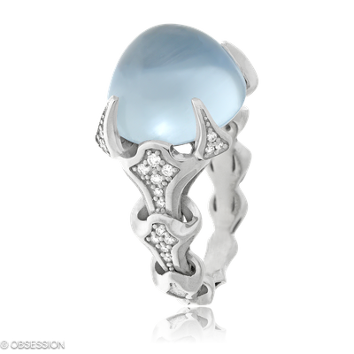 Cocktailring, Eternity mit Aquamarin