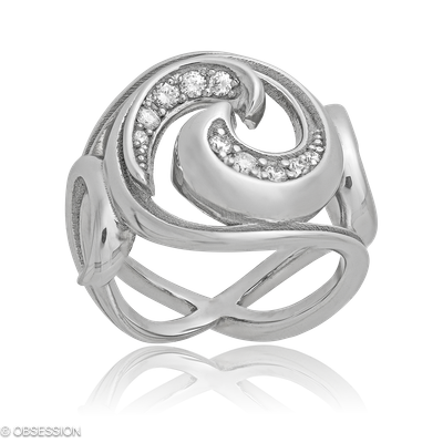 Schmuckring Gipsy in Weissgold mit 10 Brillant FG, vs1-vs2