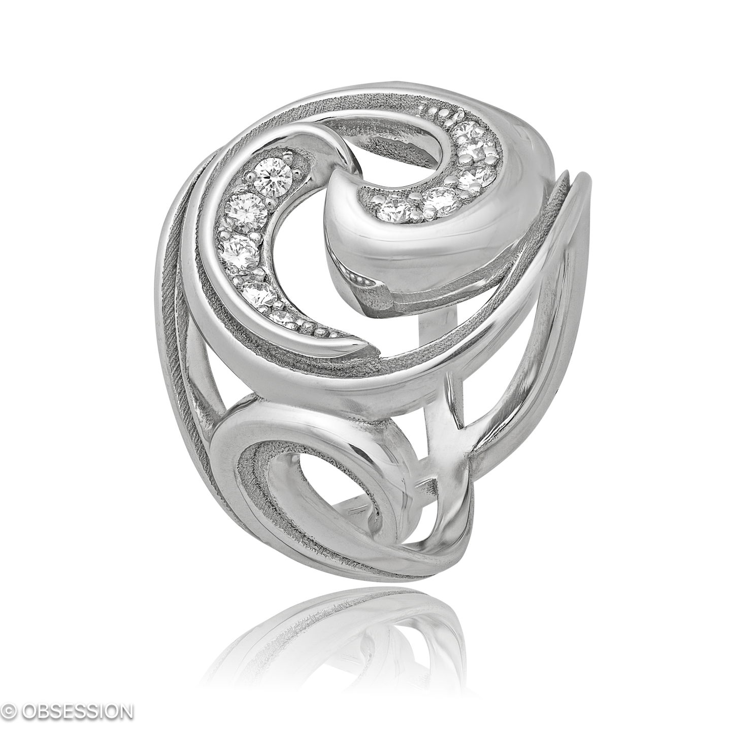 Gipsy Schmuckring in Weissgold, mit einer Ringbreite von 17.8mm und einer Ringgrösse von 52