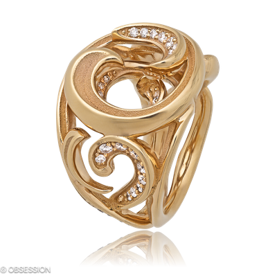 Gipsy Cocktailring in Rotgold, mit einer Ringbreite von 19.5mm und einer Ringgrösse von 52