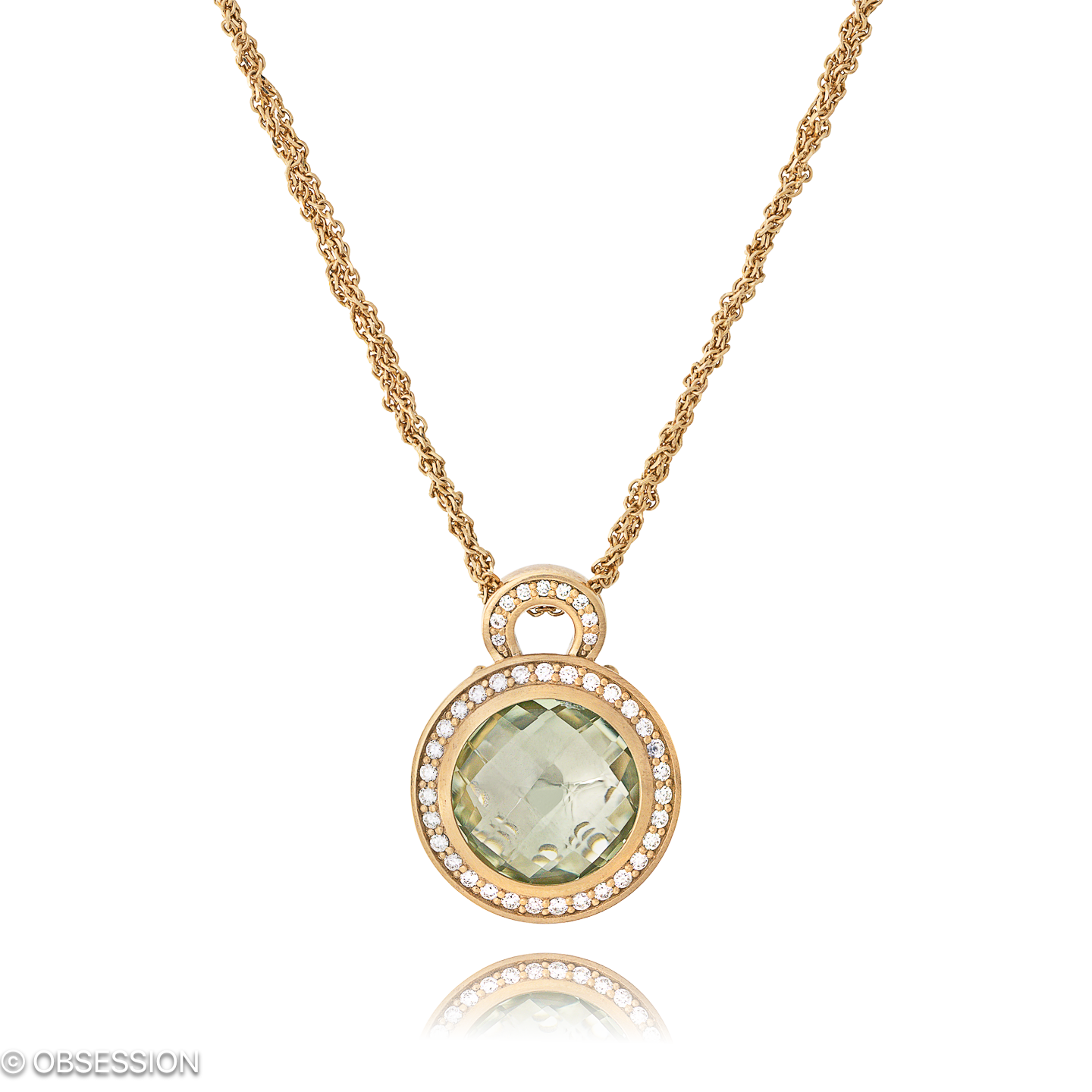 Fatima Anhänger mit Kette in Rotgold, mit einer Länge von 485mm.