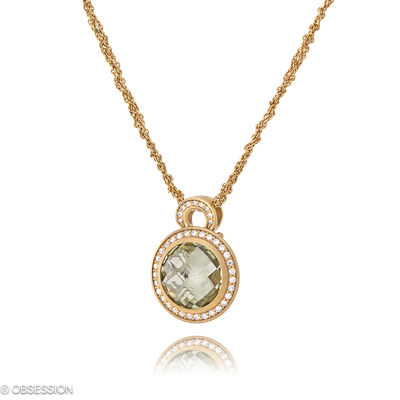 Anhänger mit Kette Fatima in Rotgold mit 49 Brillant H si