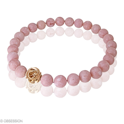 Steincollier Gipsy in Rotgold und einem Rodochrosith