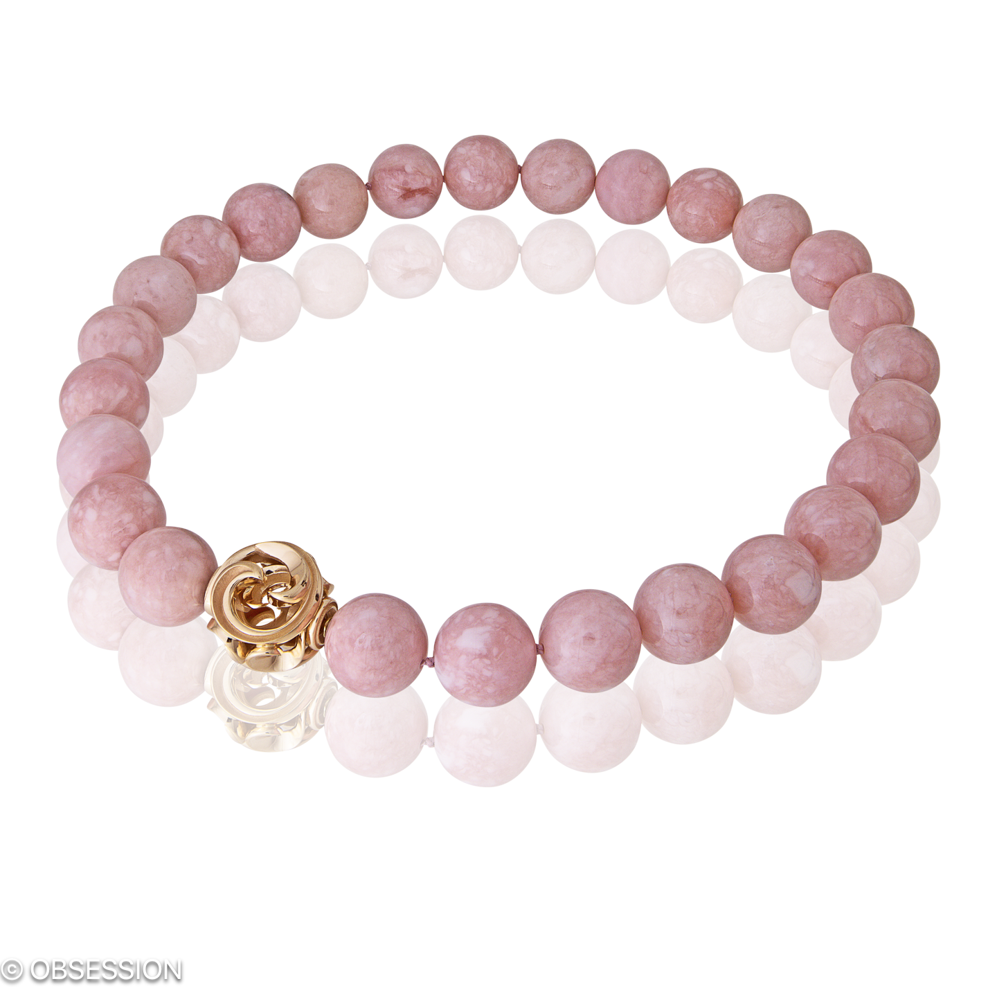 Steincollier, Gipsy mit Rhodochrosit