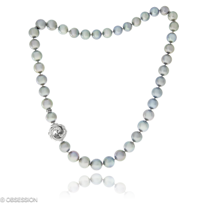Perlcollier Gipsy in Weissgold mit 34 Brillant FG, vs1-vs2
