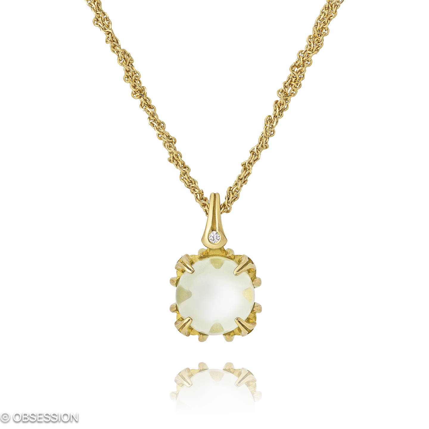 Gremlin Anhänger in Gelbgold, mit einer Länge von 500mm.