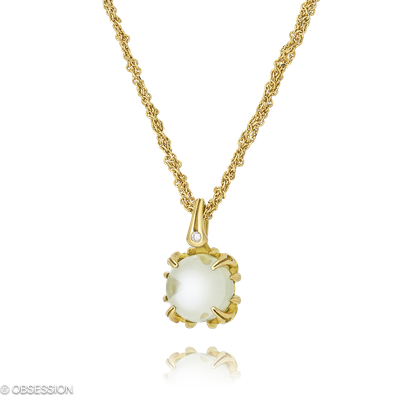 Anhänger mit Kette Gremlin in Gelbgold mit 1 Brillant H si