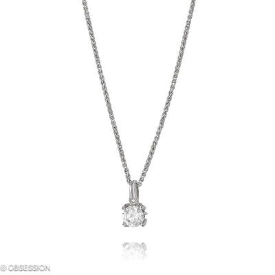 Gremlin-Baby Anhänger mit Kette in Weissgold, mit einer Länge von 420mm.