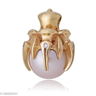 Anhänger mit Kette Gremlin in Rotgold mit 5 Brillant H si