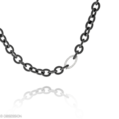 Keramikcollier Gremlin in Weissgold mit 50 Brillant FG, vs1-vs2
