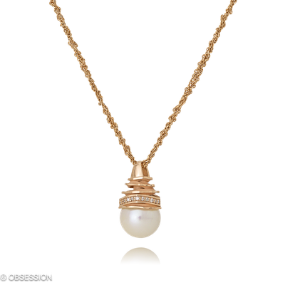 Anhänger mit Kette Himalaja in Rotgold mit 25 Brillant H si