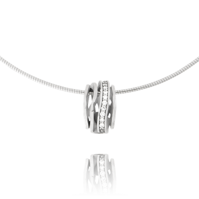Himalaja Anhänger mit Kette in Weissgold, mit einer Länge von 420mm.