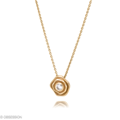 Anhänger mit Kette Himalaja in Rotgold und einem Brillant