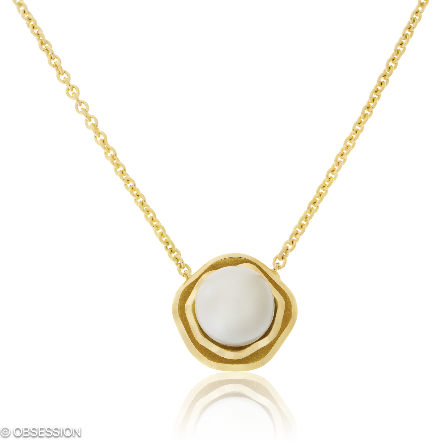 Himalaja Anhänger mit Kette in Gelbgold, mit einer Länge von 400mm.