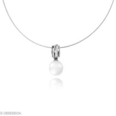 Himalaja Anhänger mit Kette in Weissgold, mit einer Länge von 420mm.