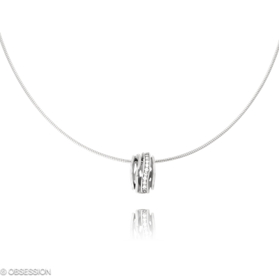 Anhänger mit Kette Himalaja in Weissgold mit 9 Brillant FG, vs1-vs2