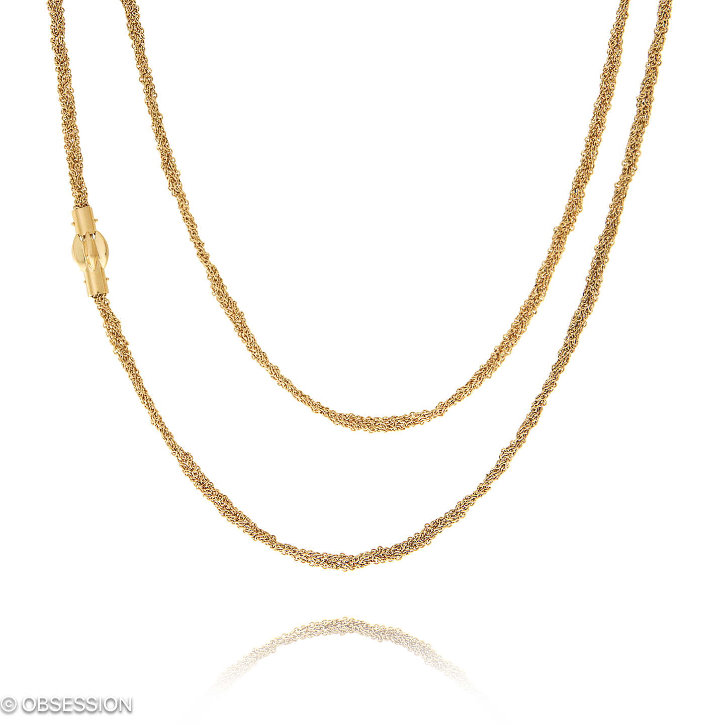 Kordelkette Kette in Rotgold, mit einer Länge von 610mm.