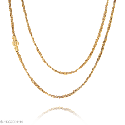 Kordelkette Kette in Rotgold, mit einer Länge von 610mm.