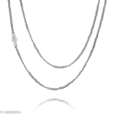 Kordelkette Kette in Weissgold, mit einer Länge von 580mm.