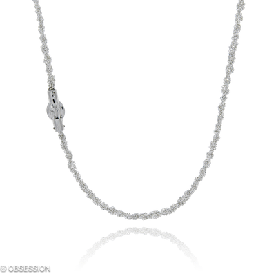 Kette Kordelkette in Weissgold, in der Ausführung ohne Edelsteine, ohne Brillanten
