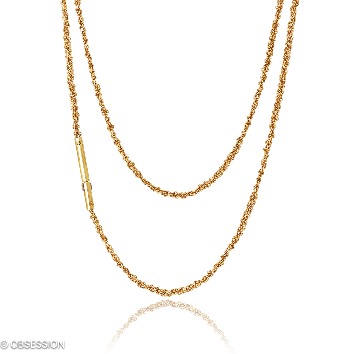 Kordelkette Kette in Rotgold, mit einer Länge von 485mm.