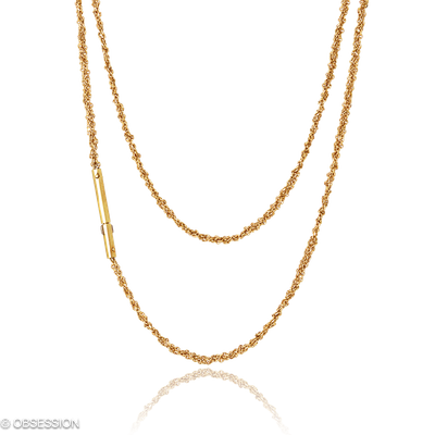 Kordelkette Kette in Rotgold, mit einer Länge von 485mm.