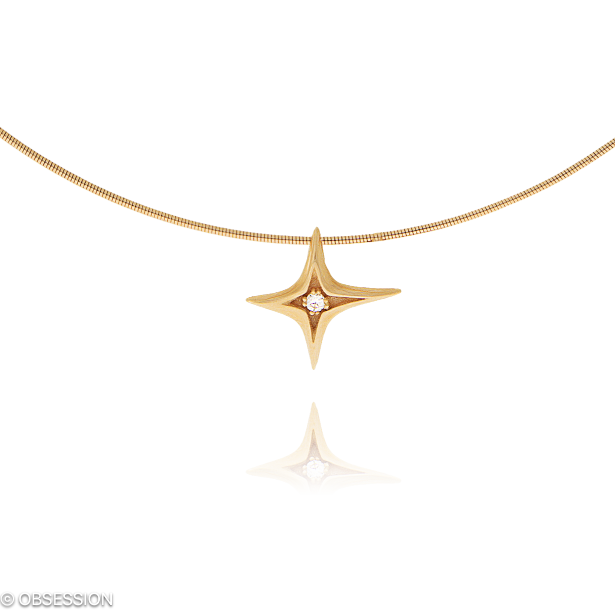 Milchstrasse Anhänger mit Kette in Rotgold, mit einer Länge von 420mm.