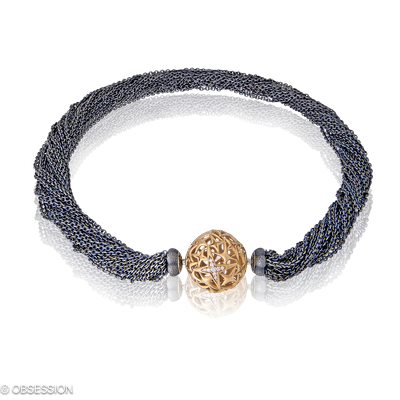 Kette Milchstrasse in Rotgold mit 27 Brillant H si