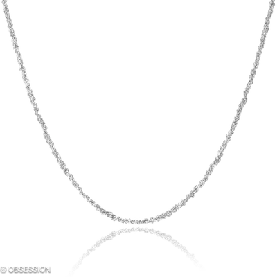 Kette Kordelkette in Weissgold, in der Ausführung ohne Edelsteine, ohne Brillanten