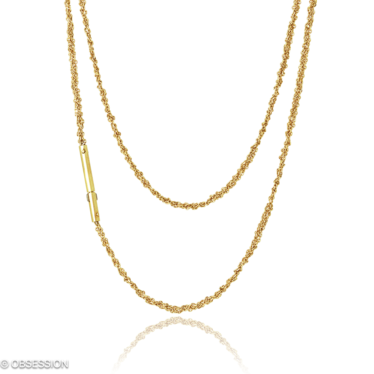 Kordelkette Kette in Gelbgold, mit einer Länge von 500mm.