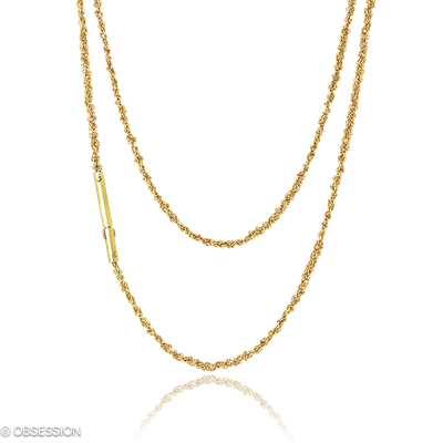Kordelkette Kette in Gelbgold, mit einer Länge von 500mm.