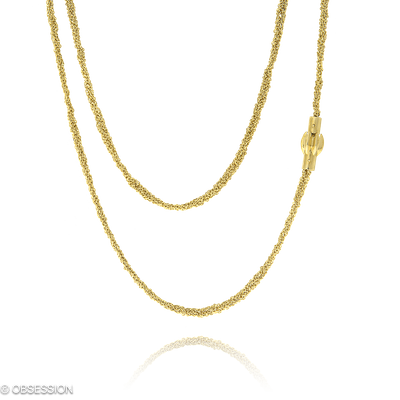 Kordelkette Kette in Gelbgold, mit einer Länge von 620mm.