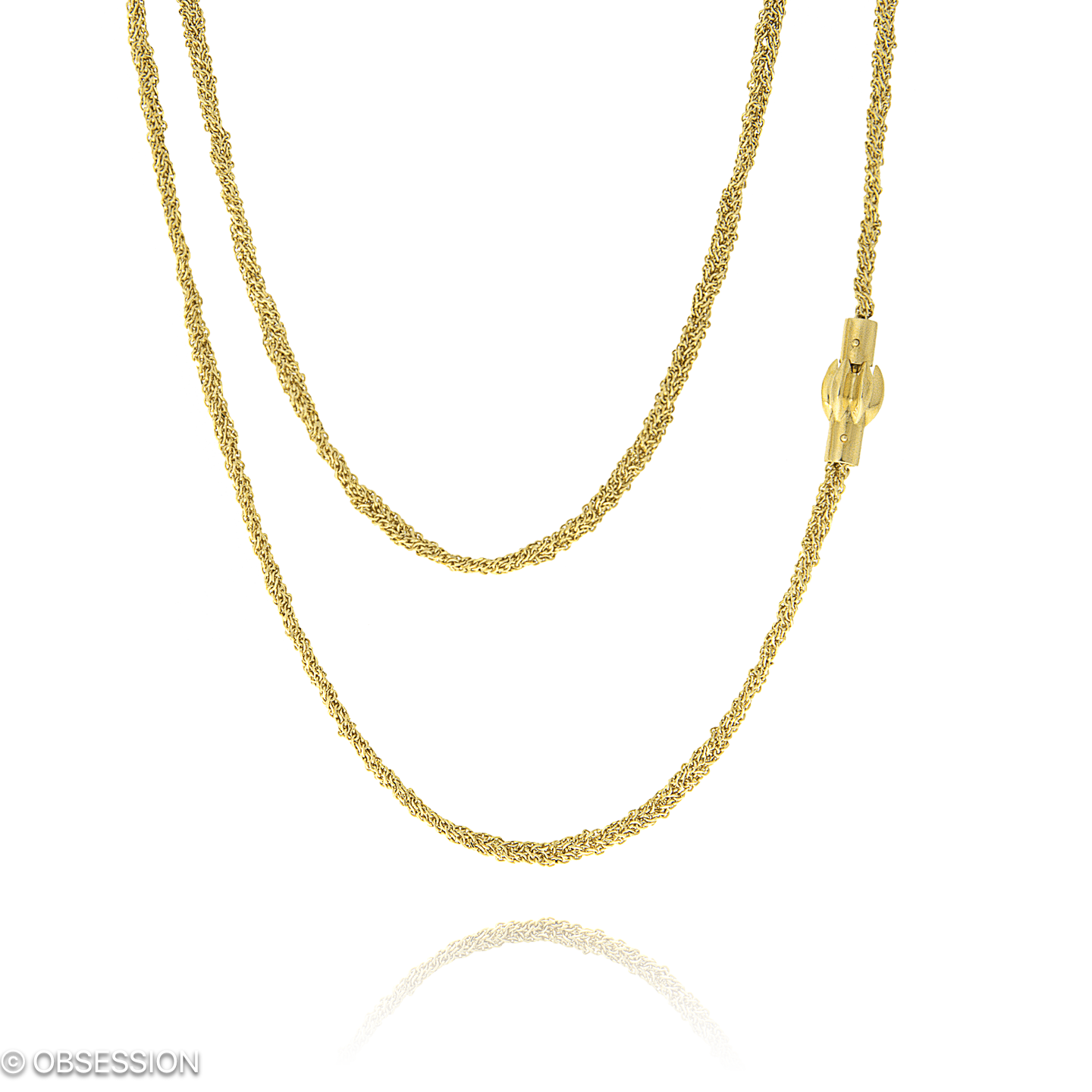Kordelkette Kette in Gelbgold, mit einer Länge von 620mm.
