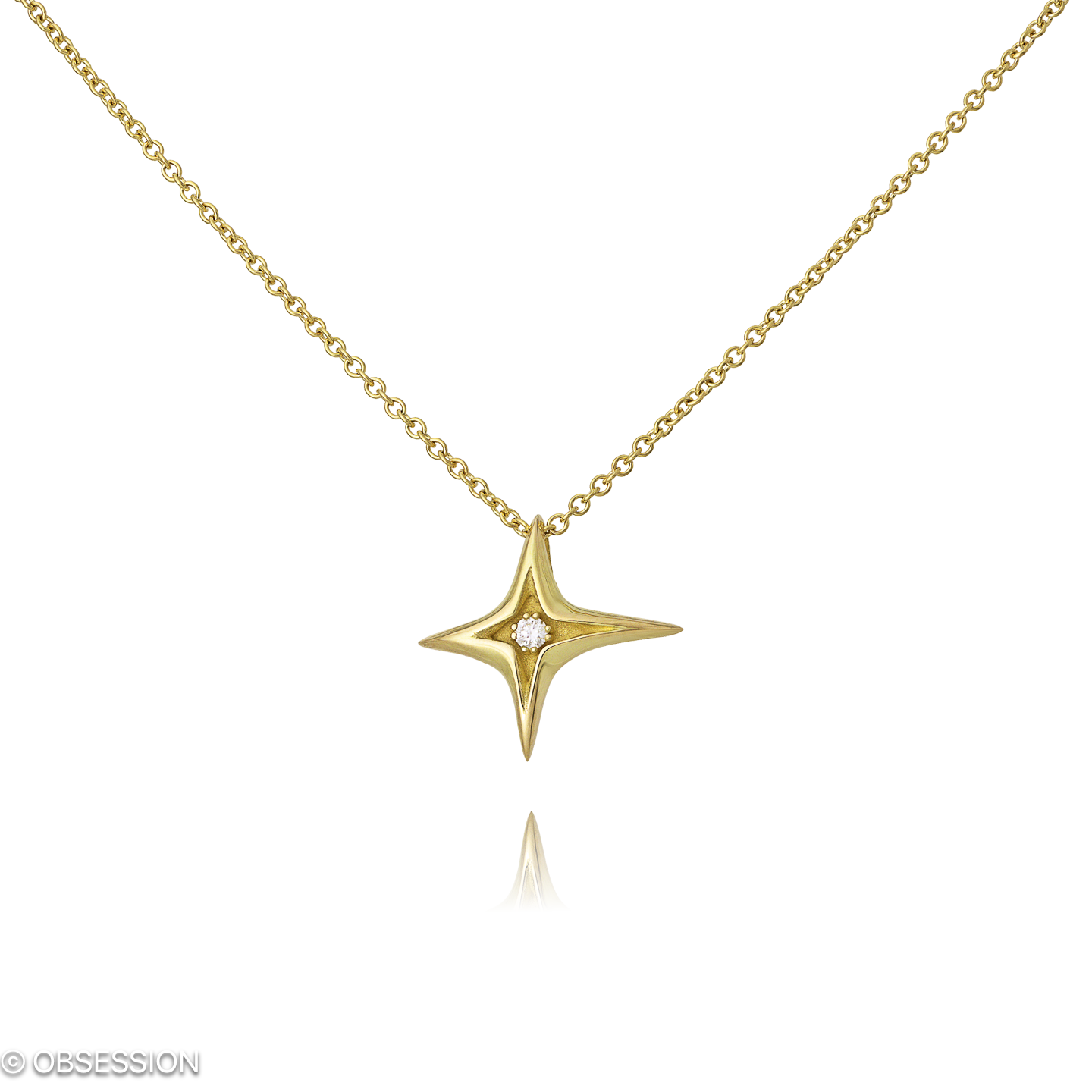 Milchstrasse Anhänger mit Kette in Gelbgold, mit einer Länge von 420mm.