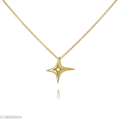 Milchstrasse Anhänger mit Kette in Gelbgold, mit einer Länge von 420mm.